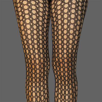 WET SEAL FASHION BLACK HONEY COMB  POTHOLE FISHNET CIRCLE TIGHTS PANTYHOSE O/S